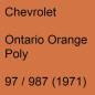 Preview: Chevrolet, Ontario Orange Poly, 97 / 987 (1971).